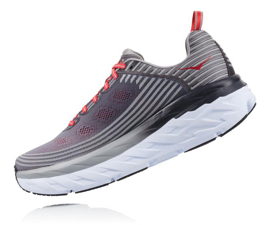 Hoka One One Running Shoes Mens Grey - Bondi 6 - 73169ZJVG